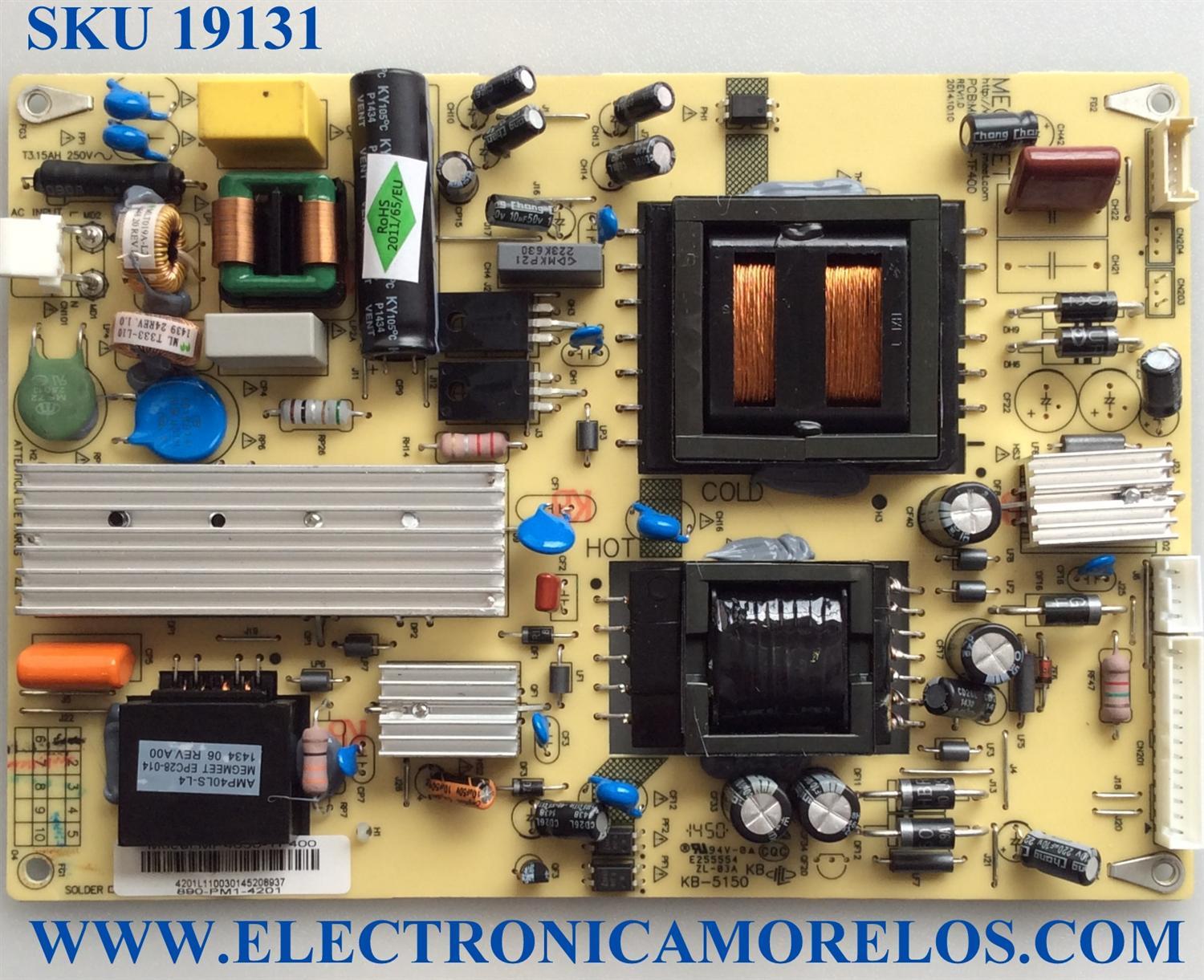 FUENTE DE PODER / ELEMENT 890-PM1-4201 / KB-5150 / MP4650-TF400 / E255554 / MODELOS ELEFT426 D5C0M / E4SFC421 H5C0M